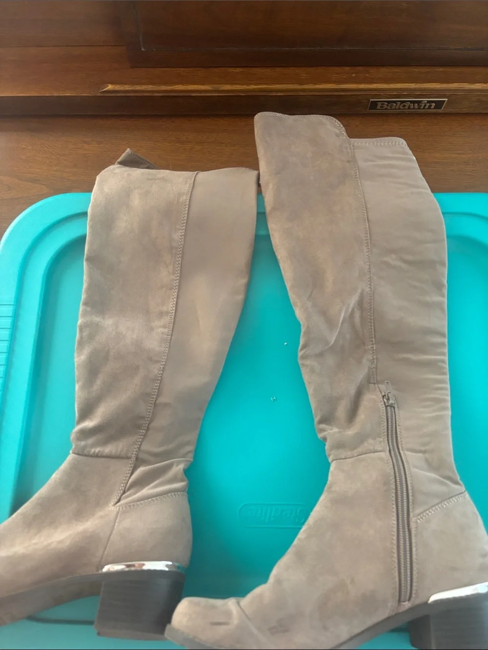 Guess Brown Suede Knee-High Boots